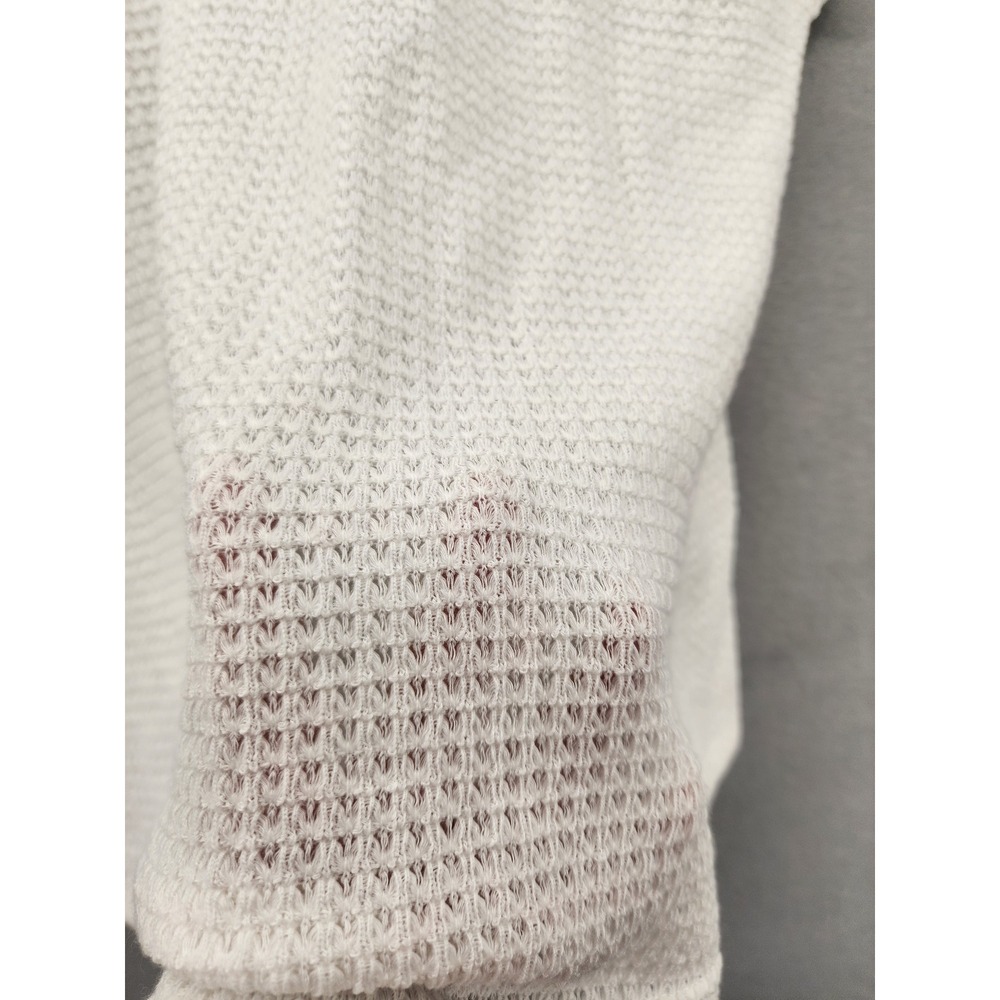 Dokotoo White Crochet Lace Waffle Knit Top Medium Short Sleeve Boho Blouse New - Picture 9 of 11